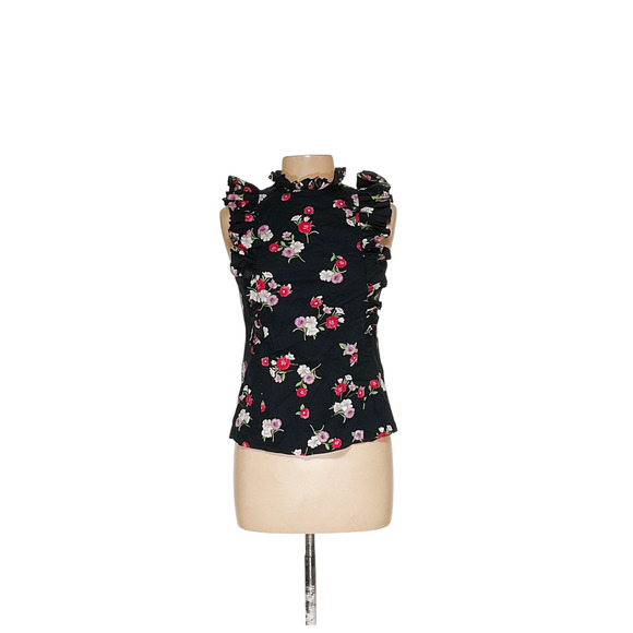 Express Tops - Express Black Floral Print Blouse
